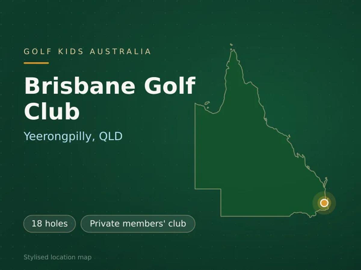 Stylised map showing the location of Brisbane Golf Club in Yeerongpilly, QLD - not a photograph of the course