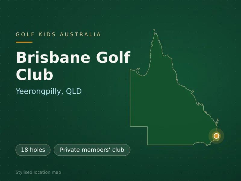 Stylised map showing the location of Brisbane Golf Club in Yeerongpilly, QLD - not a photograph of the course