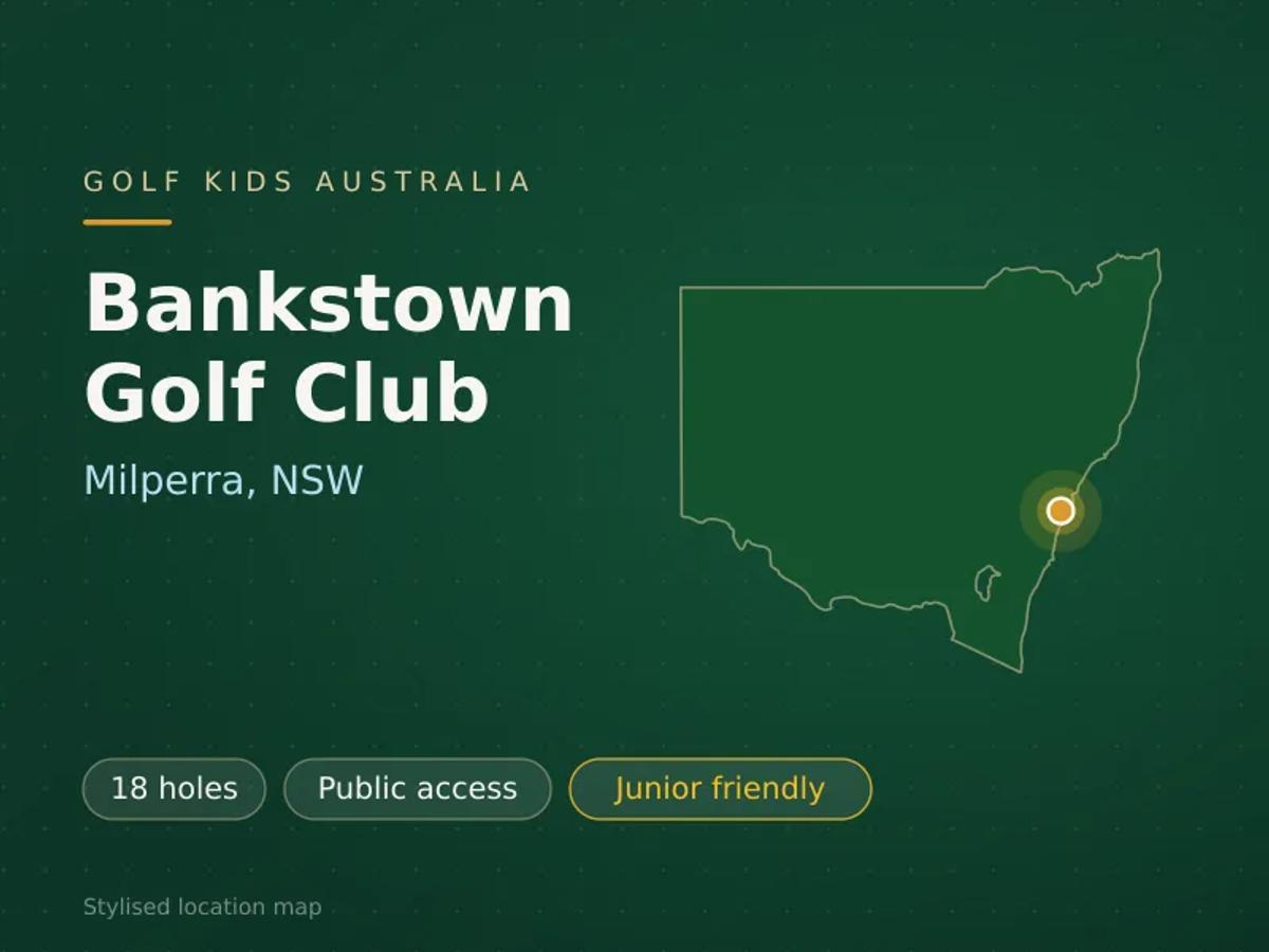 Stylised map showing the location of Bankstown Golf Club in Milperra, NSW - not a photograph of the course