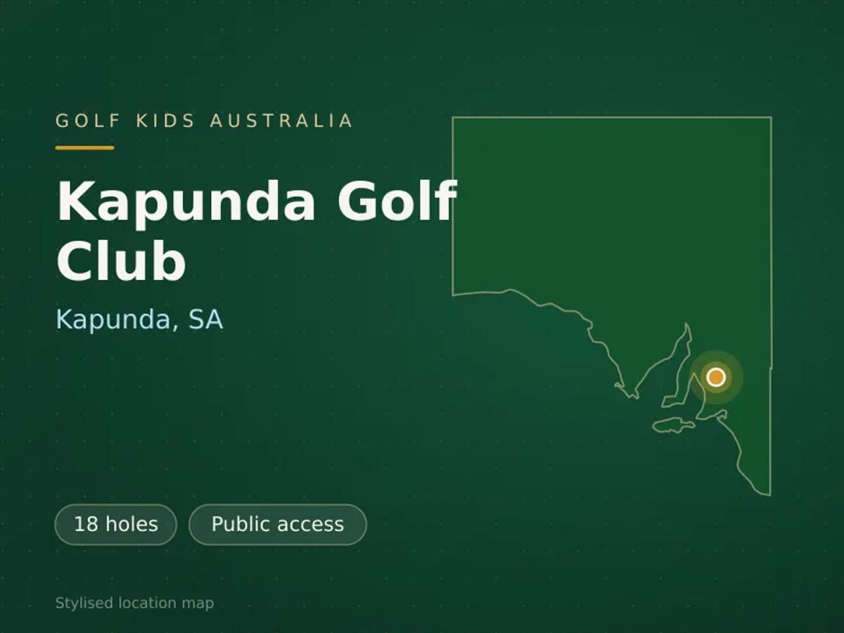 Stylised map showing the location of Kapunda Golf Club in Kapunda, SA - not a photograph of the course