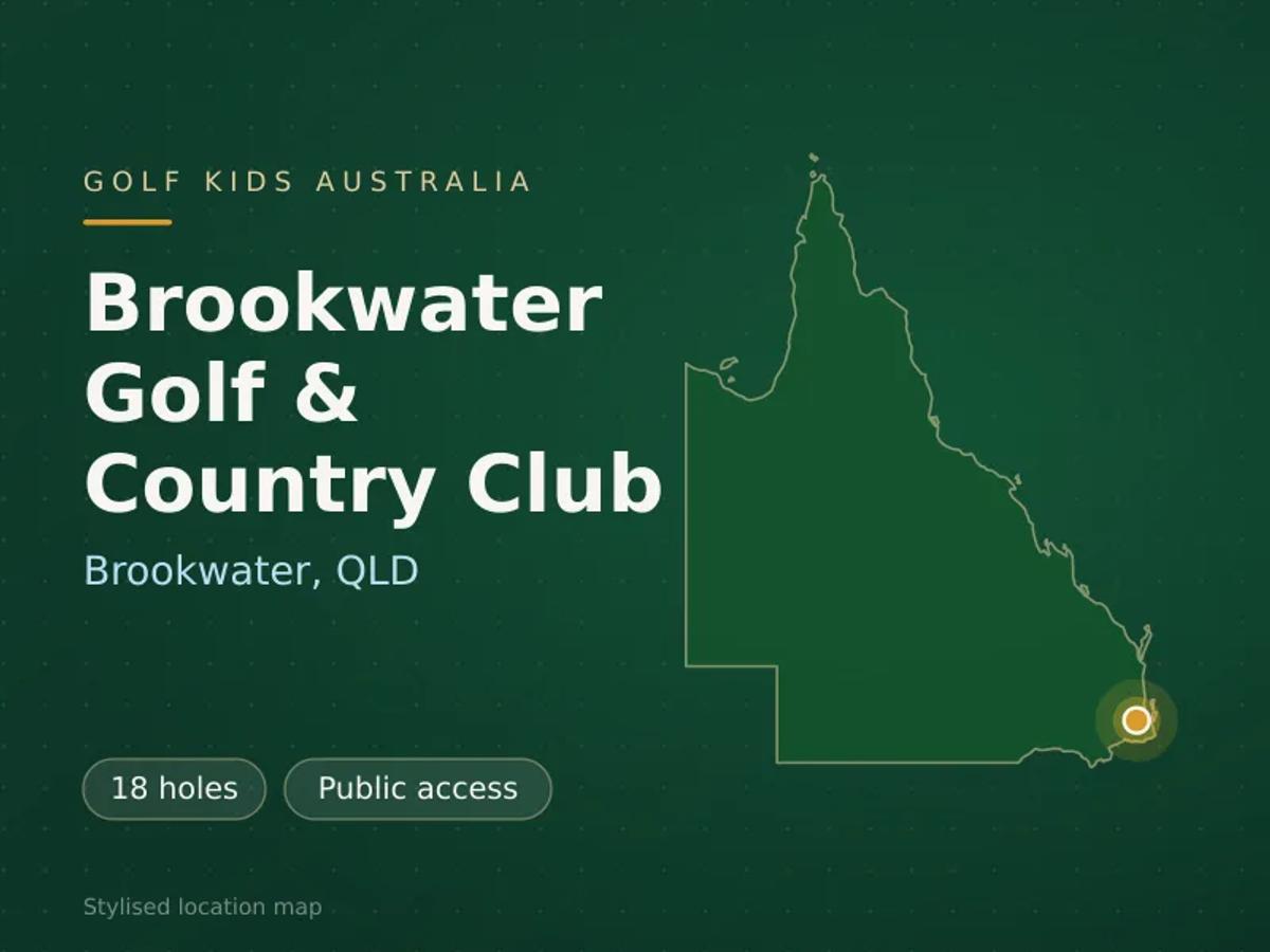 Stylised map showing the location of Brookwater Golf & Country Club in Brookwater, QLD - not a photograph of the course