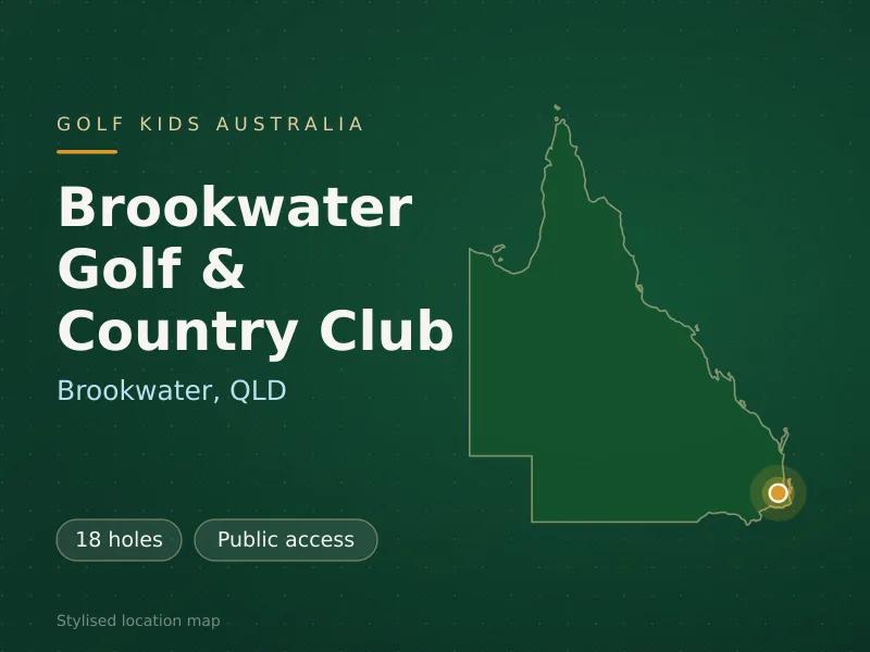 Stylised map showing the location of Brookwater Golf & Country Club in Brookwater, QLD - not a photograph of the course