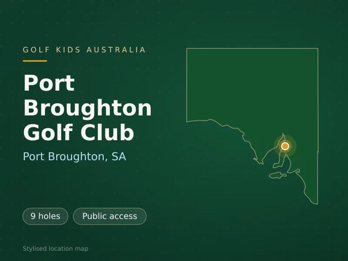 Stylised map showing the location of Port Broughton Golf Club in Port Broughton, SA - not a photograph of the course