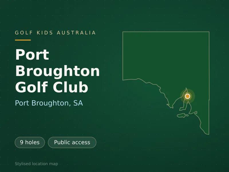 Stylised map showing the location of Port Broughton Golf Club in Port Broughton, SA - not a photograph of the course