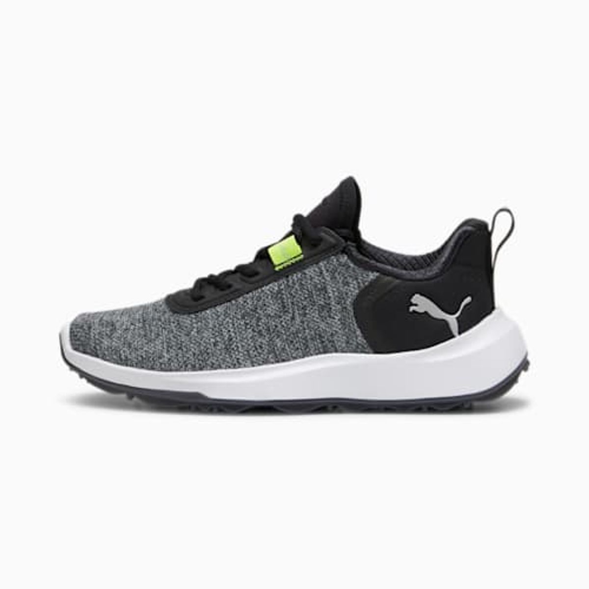 PUMA Youth Fusion Crush Sport Spikeless Golf Shoes - PUMA Black/Electric Lime