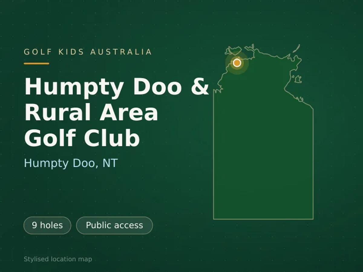 Stylised map showing the location of Humpty Doo & Rural Area Golf Club in Humpty Doo, NT - not a photograph of the course