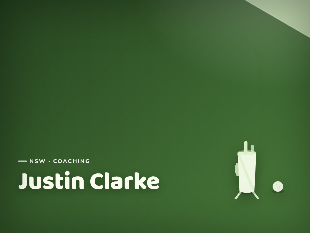 Golf Kids Australia branded tile for Justin Clarke - not a photograph