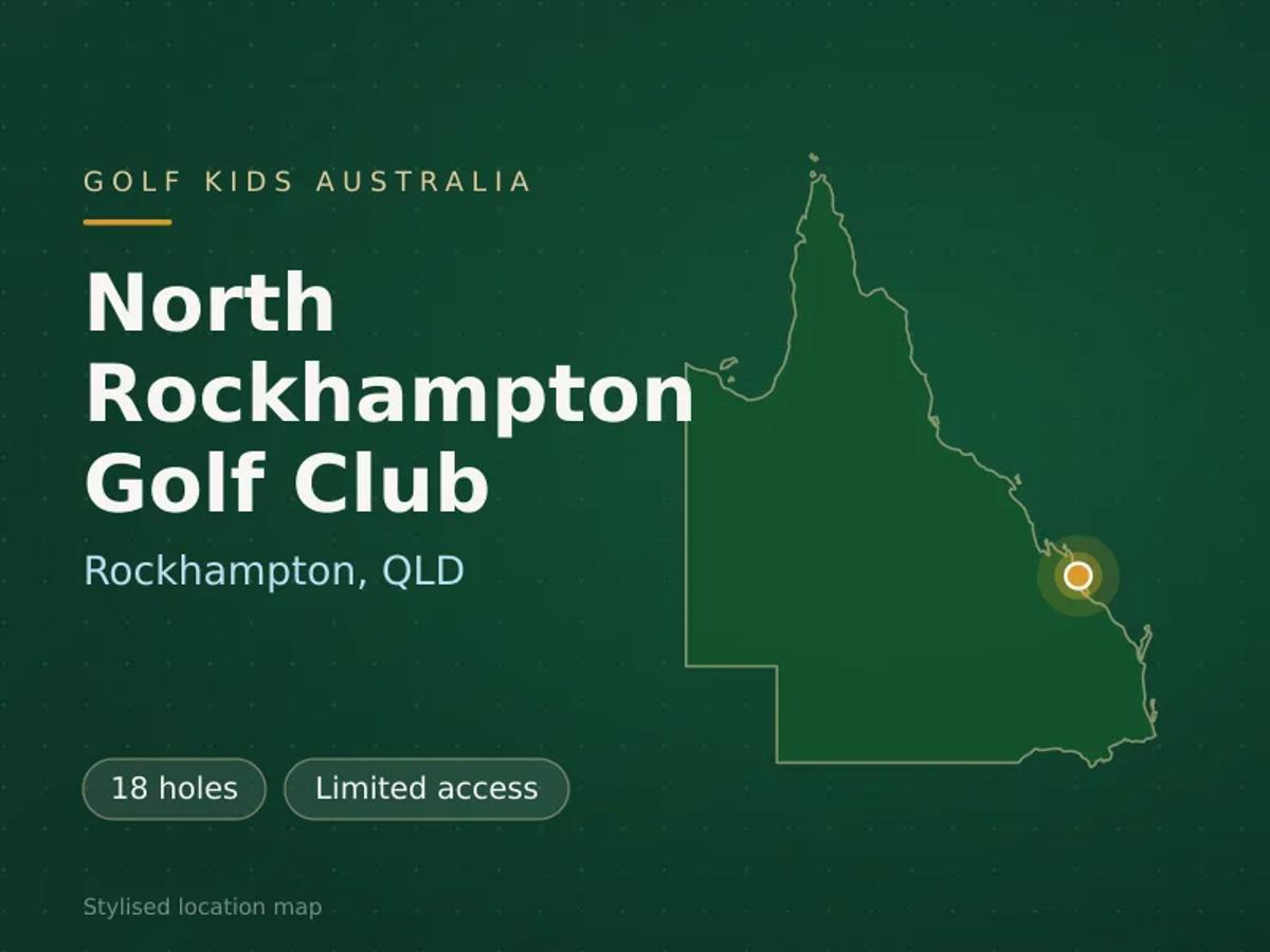 Stylised map showing the location of North Rockhampton Golf Club in Rockhampton, QLD - not a photograph of the course