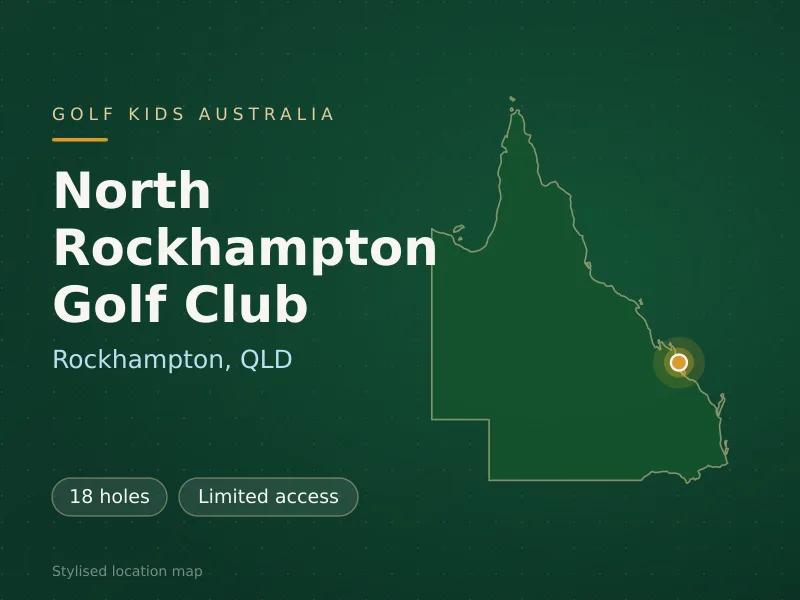 Stylised map showing the location of North Rockhampton Golf Club in Rockhampton, QLD - not a photograph of the course