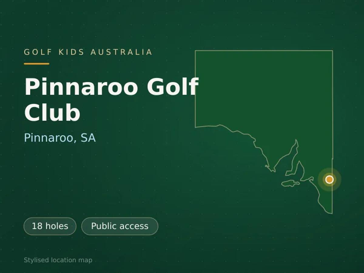 Stylised map showing the location of Pinnaroo Golf Club in Pinnaroo, SA - not a photograph of the course