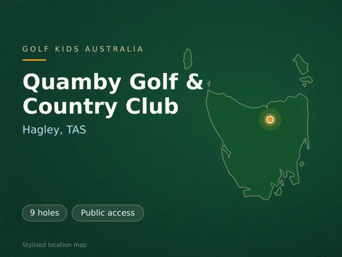 Stylised map showing the location of Quamby Golf & Country Club in Hagley, TAS - not a photograph of the course