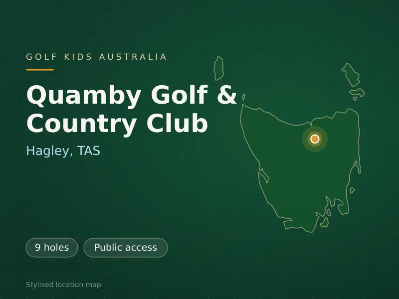 Stylised map showing the location of Quamby Golf & Country Club in Hagley, TAS - not a photograph of the course