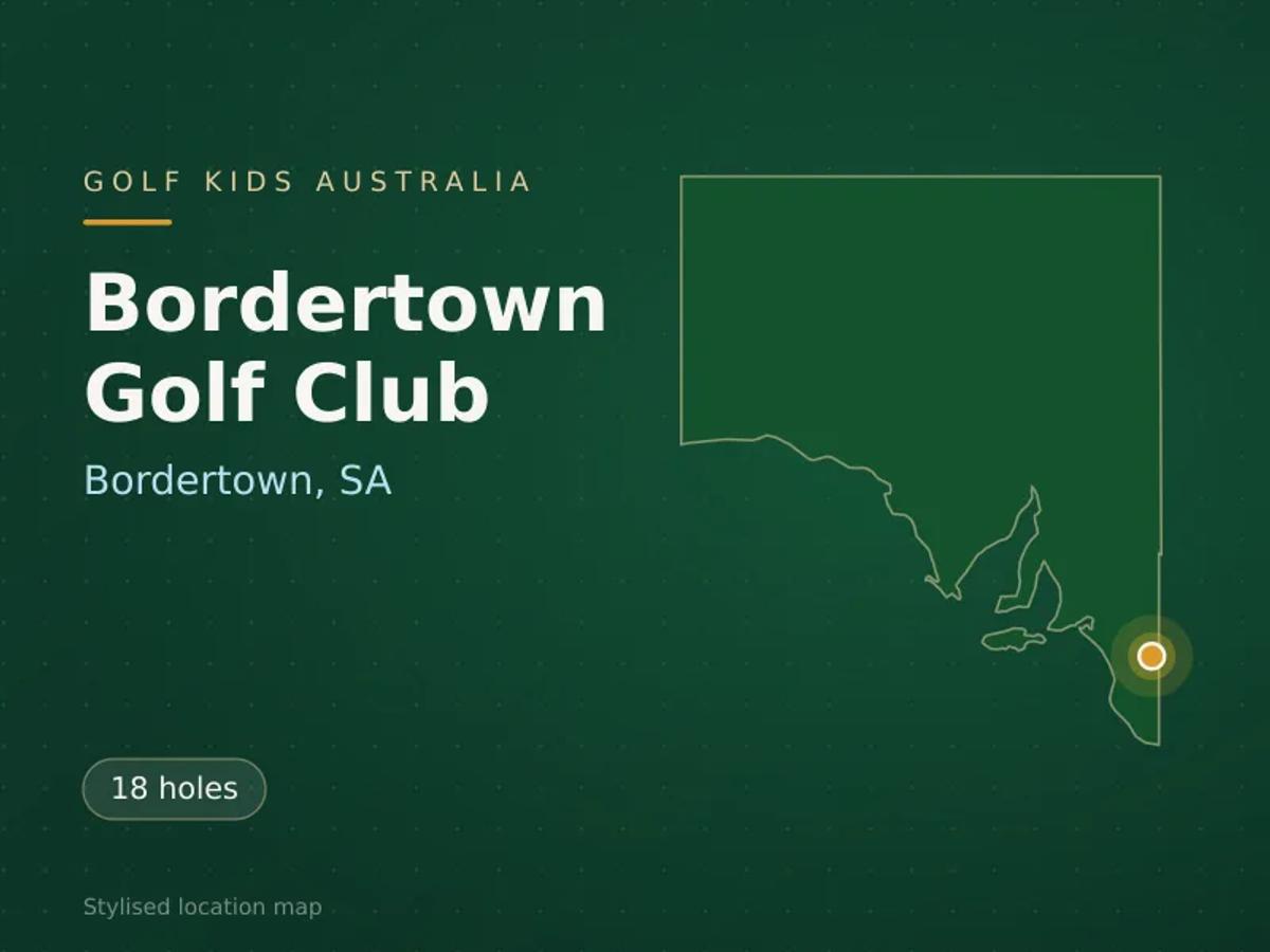 Stylised map showing the location of Bordertown Golf Club in Bordertown, SA - not a photograph of the course