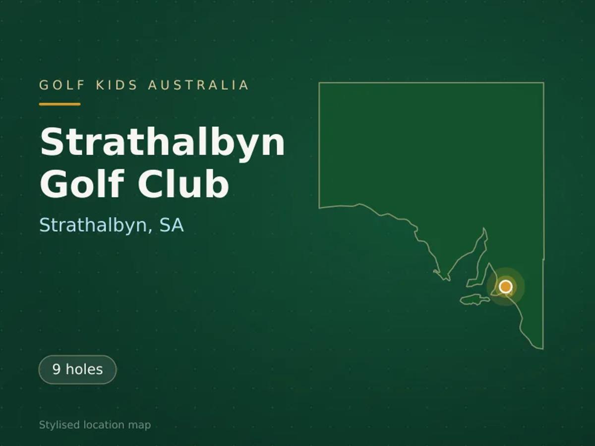 Stylised map showing the location of Strathalbyn Golf Club in Strathalbyn, SA - not a photograph of the course