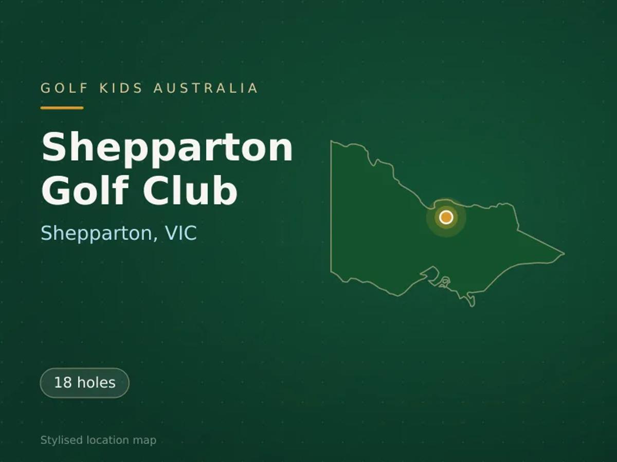 Stylised map showing the location of Shepparton Golf Club in Shepparton, VIC - not a photograph of the course