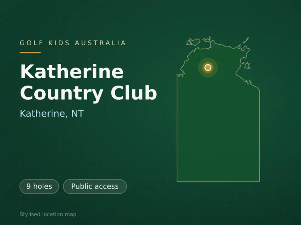 Stylised map showing the location of Katherine Country Club in Katherine, NT - not a photograph of the course