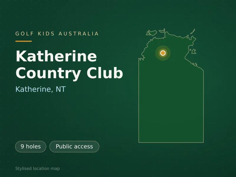 Stylised map showing the location of Katherine Country Club in Katherine, NT - not a photograph of the course