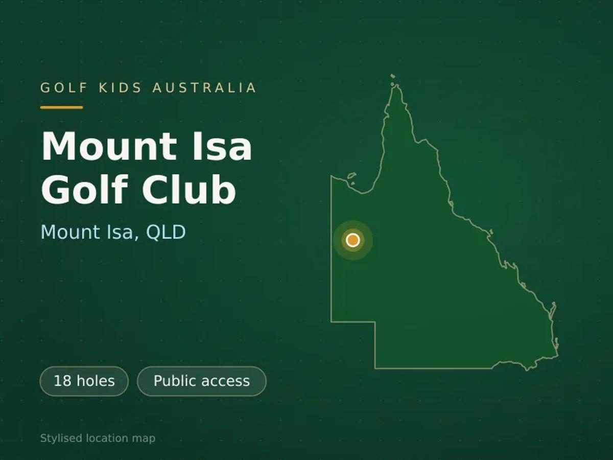 Stylised map showing the location of Mount Isa Golf Club in Mount Isa, QLD - not a photograph of the course