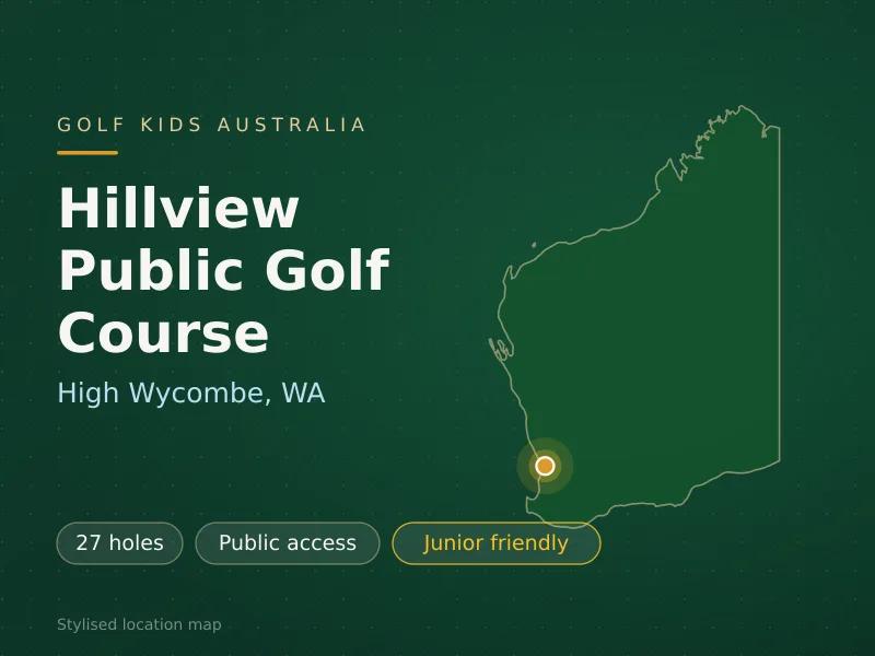 Stylised map showing the location of Hillview Public Golf Course in High Wycombe, WA - not a photograph of the course