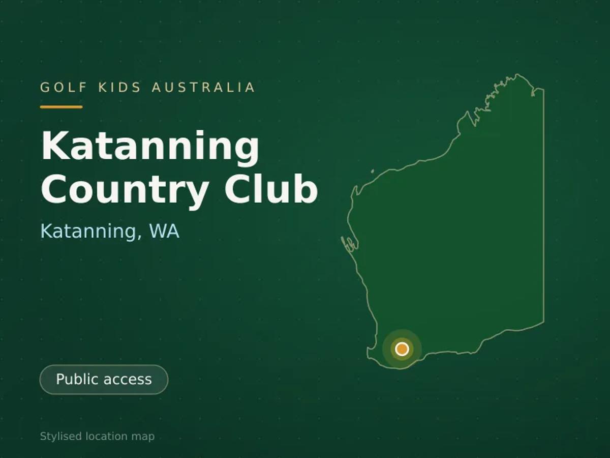 Stylised map showing the location of Katanning Country Club in Katanning, WA - not a photograph of the course
