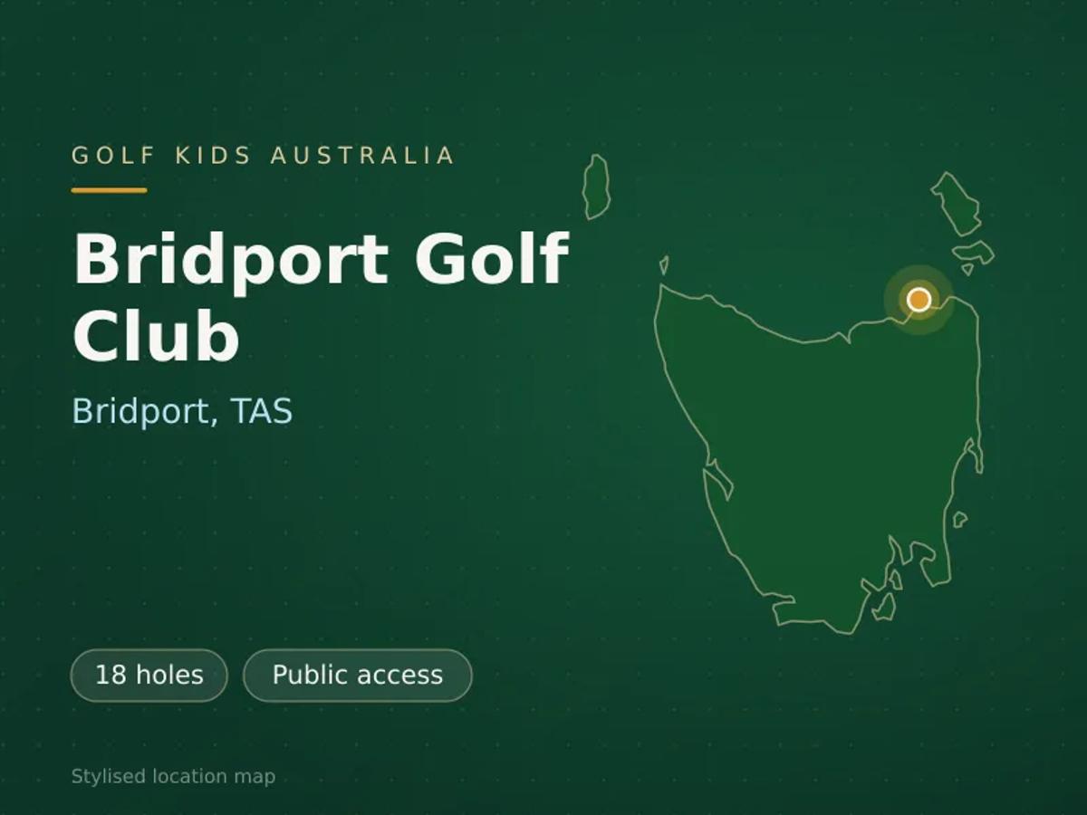 Stylised map showing the location of Bridport Golf Club in Bridport, TAS - not a photograph of the course