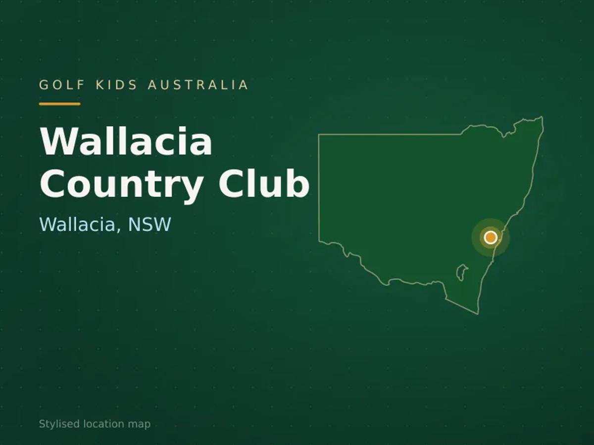 Stylised map showing the location of Wallacia Country Club in Wallacia, NSW - not a photograph of the course