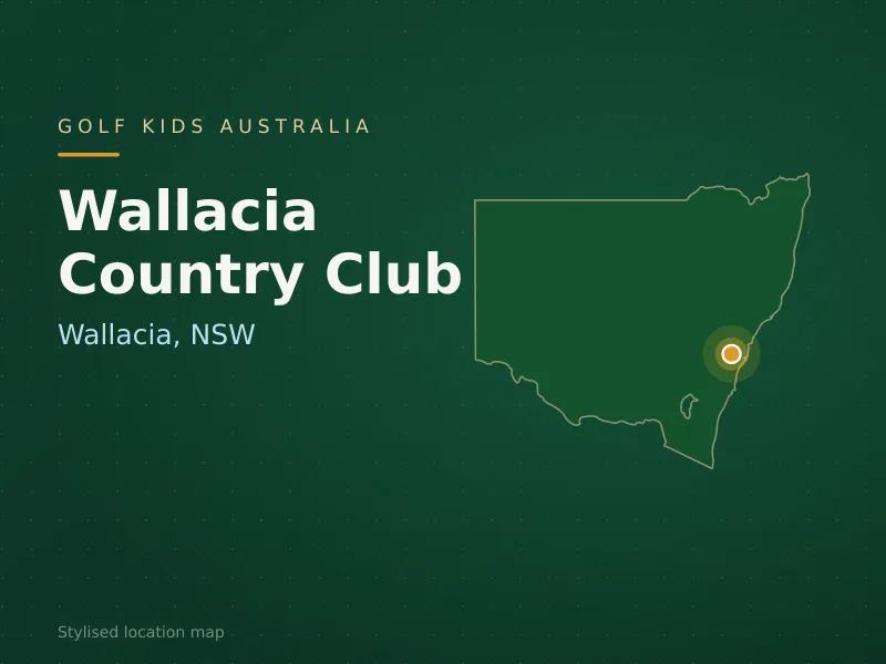 Stylised map showing the location of Wallacia Country Club in Wallacia, NSW - not a photograph of the course