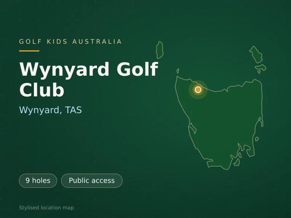 Stylised map showing the location of Wynyard Golf Club in Wynyard, TAS - not a photograph of the course