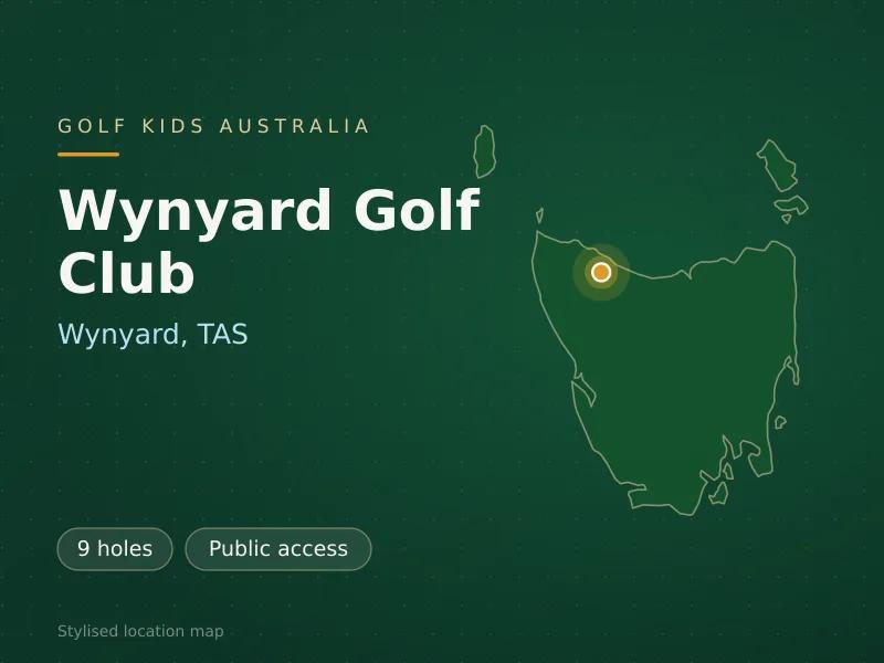 Stylised map showing the location of Wynyard Golf Club in Wynyard, TAS - not a photograph of the course