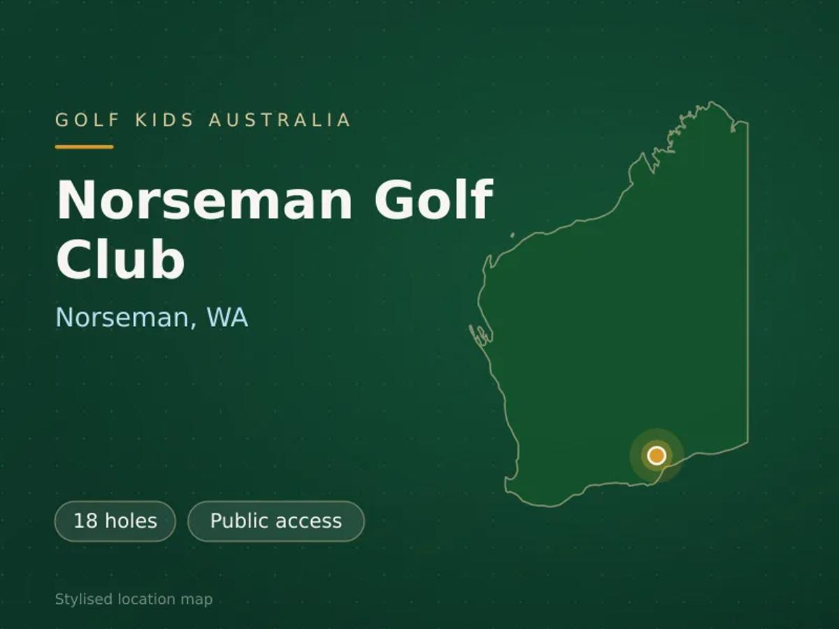 Stylised map showing the location of Norseman Golf Club in Norseman, WA - not a photograph of the course