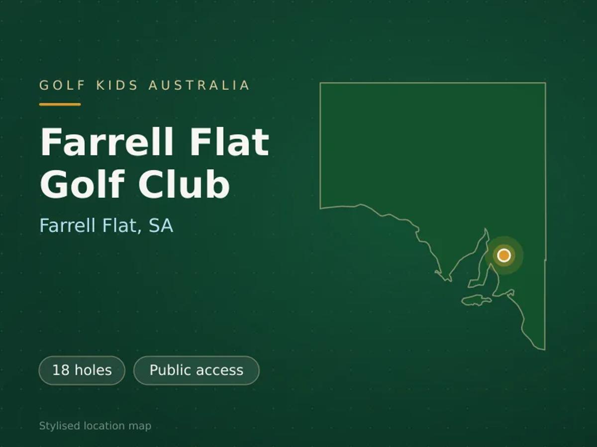 Stylised map showing the location of Farrell Flat Golf Club in Farrell Flat, SA - not a photograph of the course