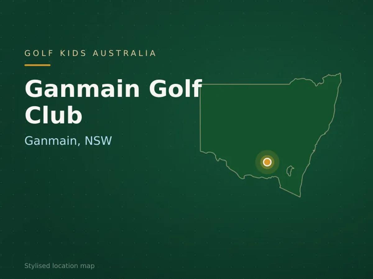 Stylised map showing the location of Ganmain Golf Club in Ganmain, NSW - not a photograph of the course