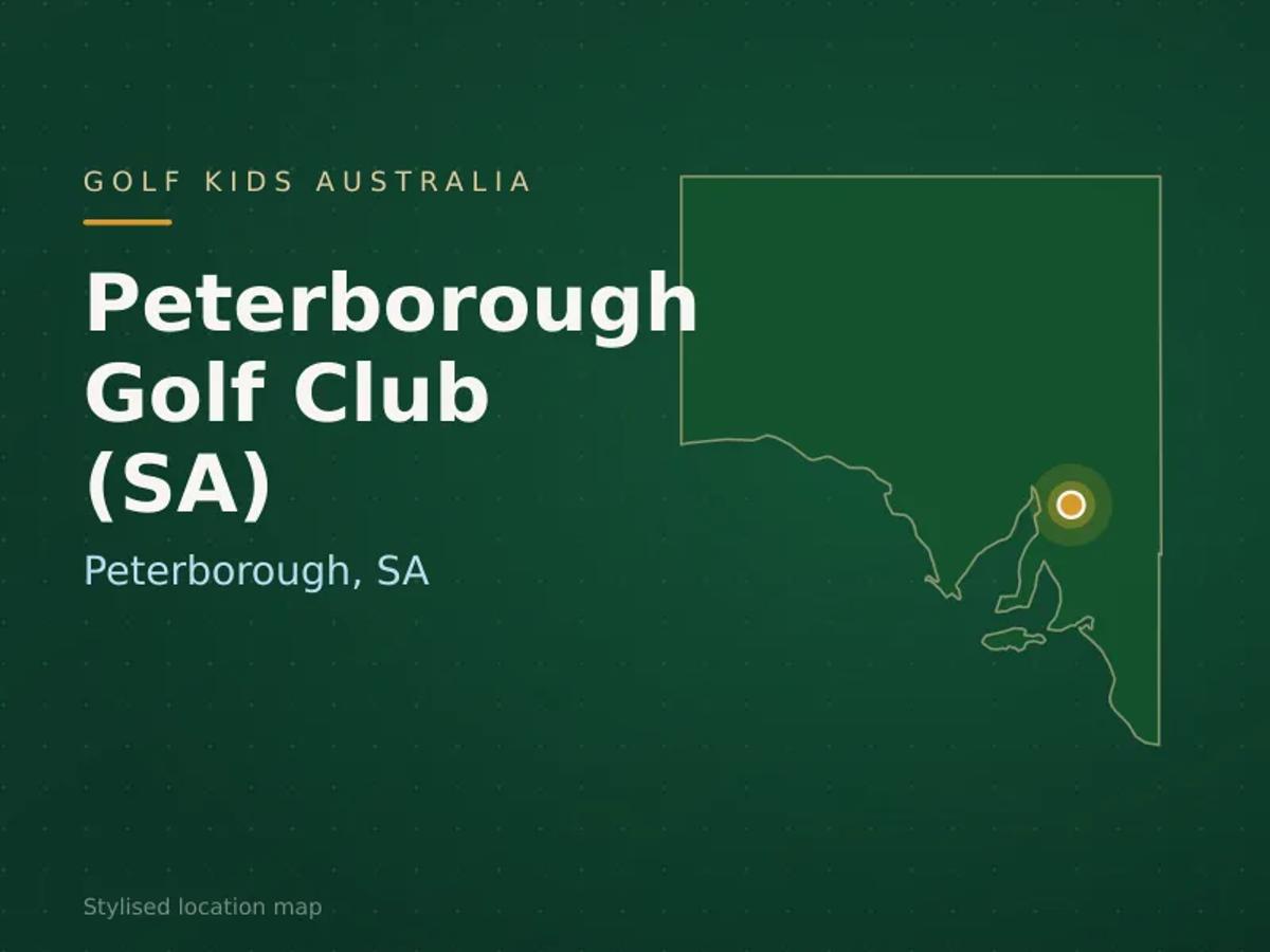 Stylised map showing the location of Peterborough Golf Club (SA) in Peterborough, SA - not a photograph of the course