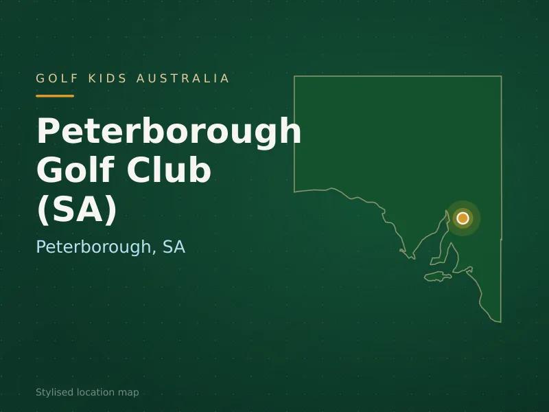 Stylised map showing the location of Peterborough Golf Club (SA) in Peterborough, SA - not a photograph of the course