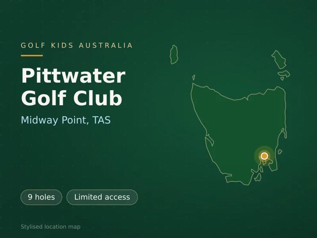 Stylised map showing the location of Pittwater Golf Club in Midway Point, TAS - not a photograph of the course