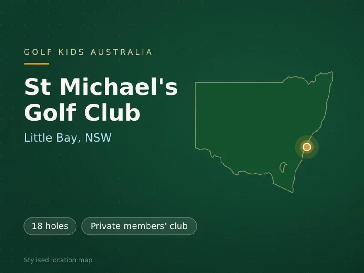 Stylised map showing the location of St Michael's Golf Club in Little Bay, NSW - not a photograph of the course
