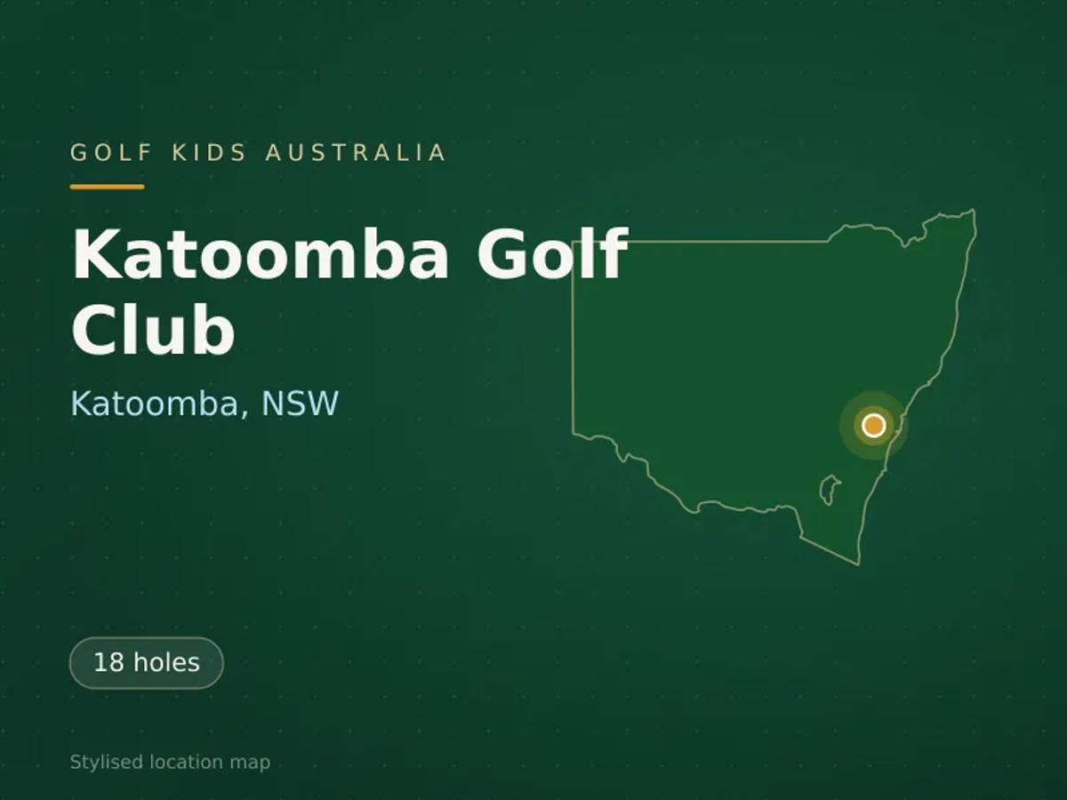 Stylised map showing the location of Katoomba Golf Club in Katoomba, NSW - not a photograph of the course