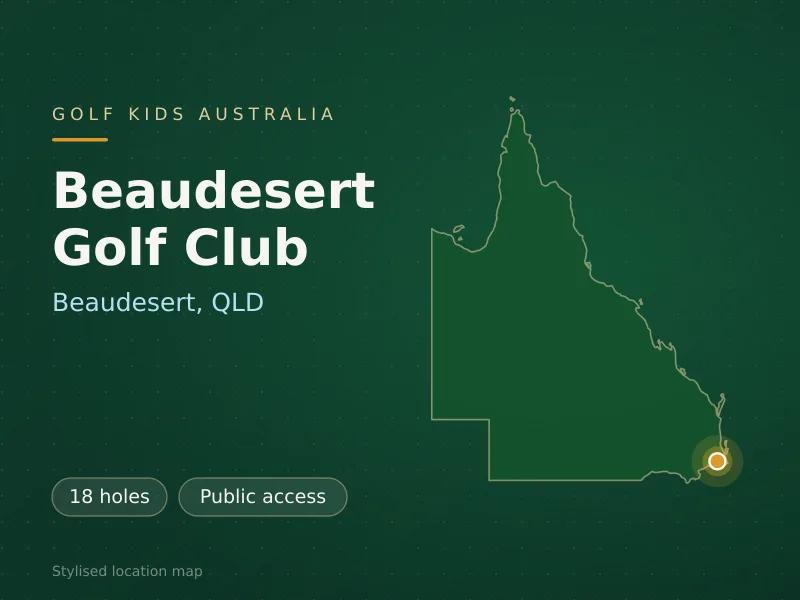 Stylised map showing the location of Beaudesert Golf Club in Beaudesert, QLD - not a photograph of the course