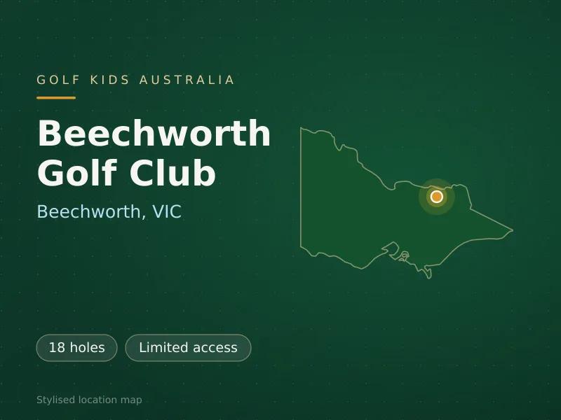 Stylised map showing the location of Beechworth Golf Club in Beechworth, VIC - not a photograph of the course