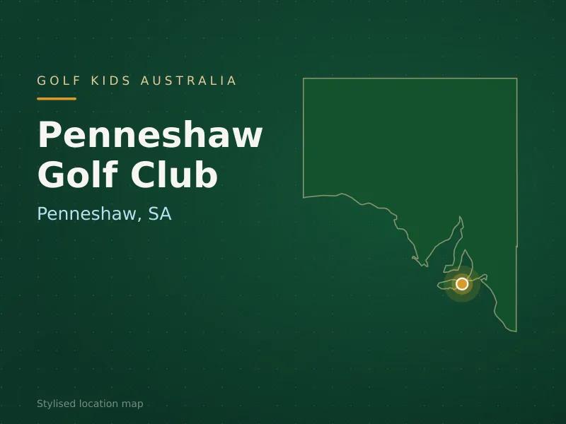 Stylised map showing the location of Penneshaw Golf Club in Penneshaw, SA - not a photograph of the course