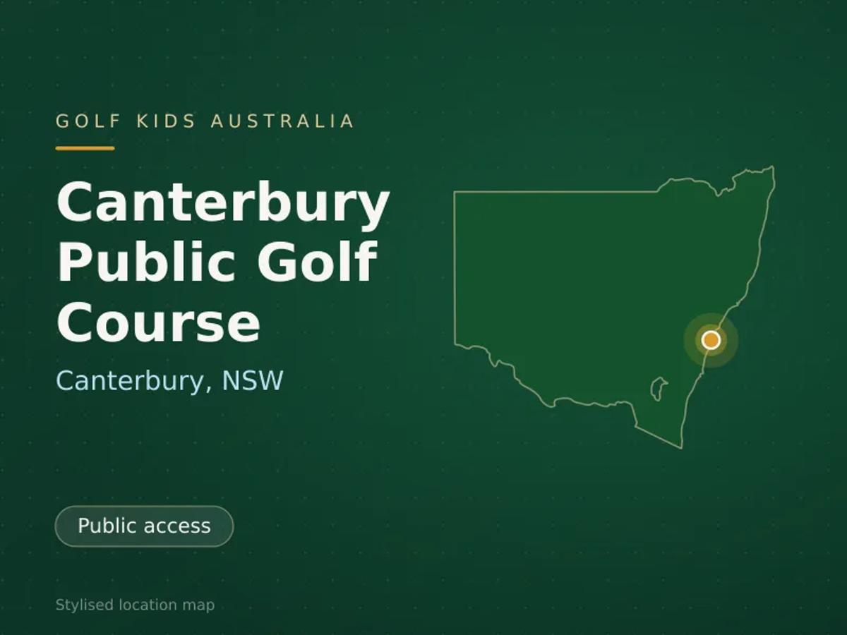 Stylised map showing the location of Canterbury Public Golf Course in Canterbury, NSW - not a photograph of the course