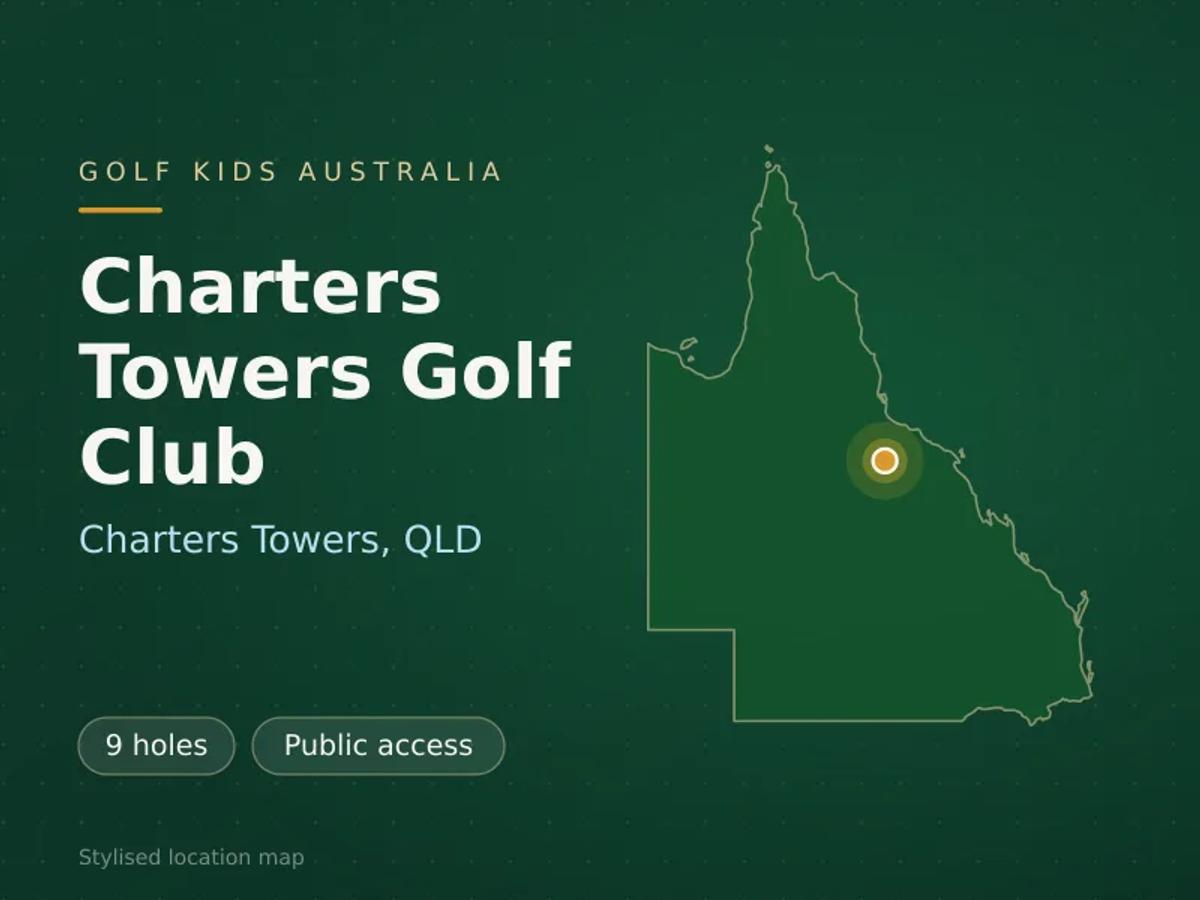 Stylised map showing the location of Charters Towers Golf Club in Charters Towers, QLD - not a photograph of the course