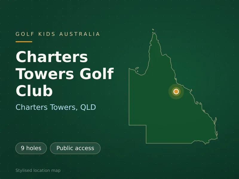 Stylised map showing the location of Charters Towers Golf Club in Charters Towers, QLD - not a photograph of the course
