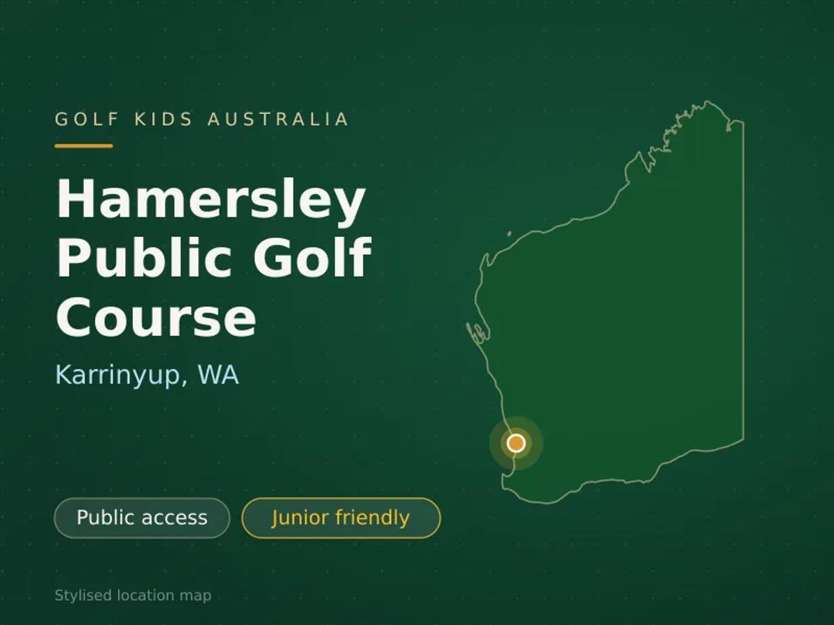 Stylised map showing the location of Hamersley Public Golf Course in Karrinyup, WA - not a photograph of the course