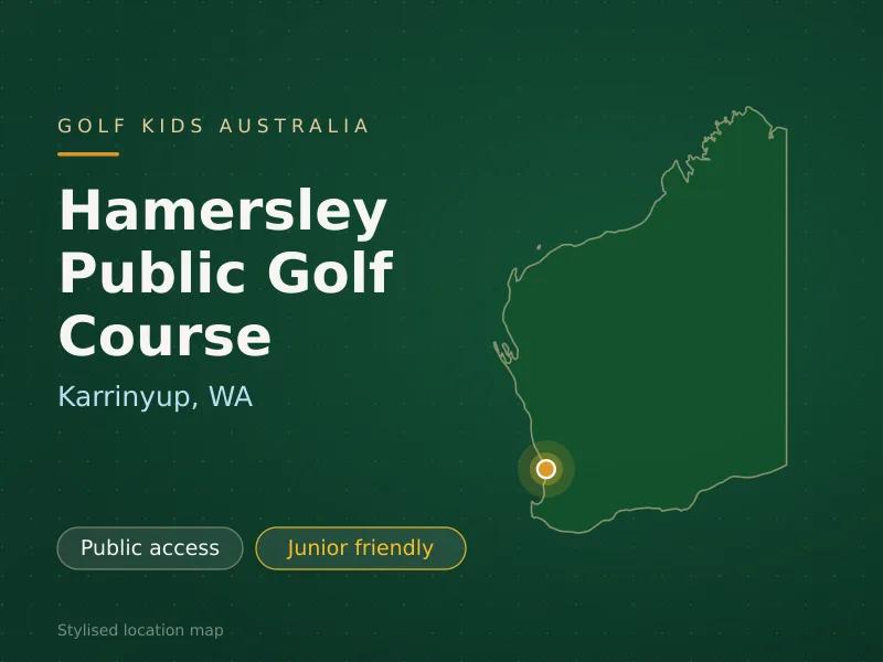 Stylised map showing the location of Hamersley Public Golf Course in Karrinyup, WA - not a photograph of the course