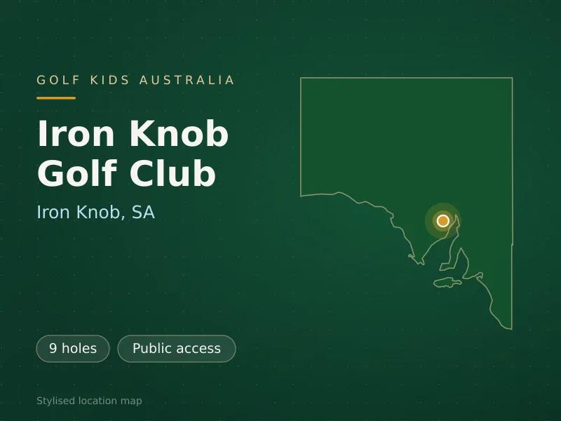 Stylised map showing the location of Iron Knob Golf Club in Iron Knob, SA - not a photograph of the course