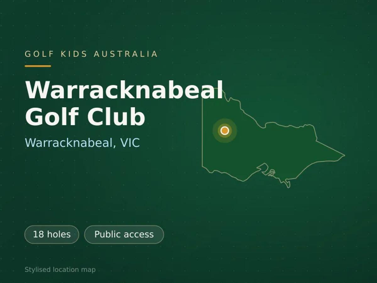 Stylised map showing the location of Warracknabeal Golf Club in Warracknabeal, VIC - not a photograph of the course