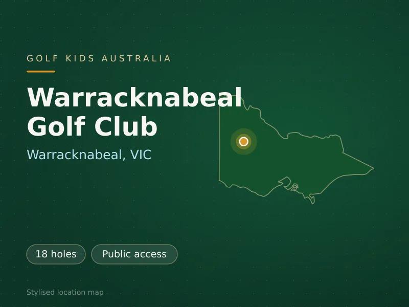 Stylised map showing the location of Warracknabeal Golf Club in Warracknabeal, VIC - not a photograph of the course