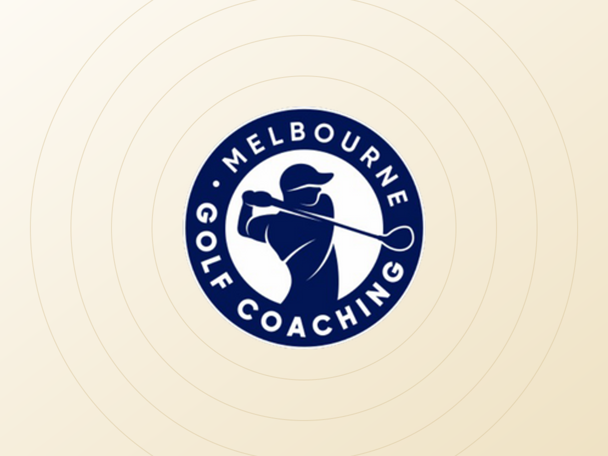 Melbourne Golf Coaching logo on a Golf Kids Australia branded background
