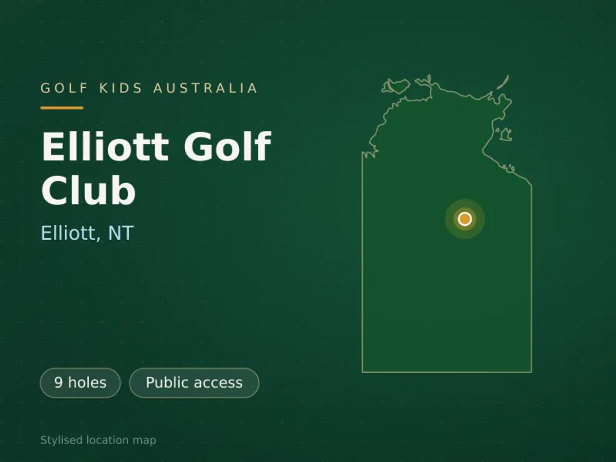 Stylised map showing the location of Elliott Golf Club in Elliott, NT - not a photograph of the course